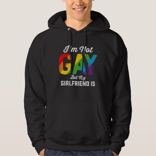 Ik ben geen homo, maar mijn Vriendin is grappig LG Hoodie (Voorkant)