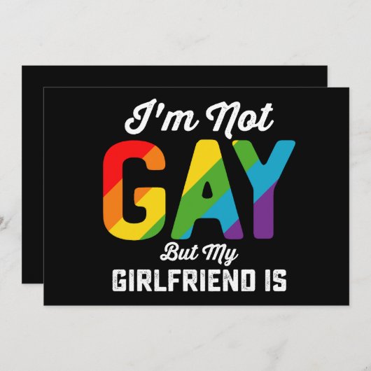 Ik ben geen homo, maar mijn Vriendin is grappig LG Kaart (Voorkant / Achterkant)