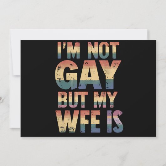 Ik ben geen homo maar mijn vrouw is LGBT Rainbow W Kaart (Voorkant)