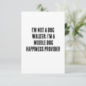Ik ben geen hondenloopster; ik ben een mobiele hon bedankkaart (Staand voorkant)