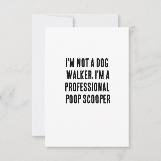 Ik ben geen hondenloopster, ik ben een professione bedankkaart (Voorkant)