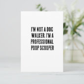 Ik ben geen hondenloopster, ik ben een professione bedankkaart (Staand voorkant)