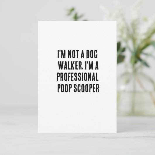 Ik ben geen hondenloopster, ik ben een professione bedankkaart (Staand voorkant)