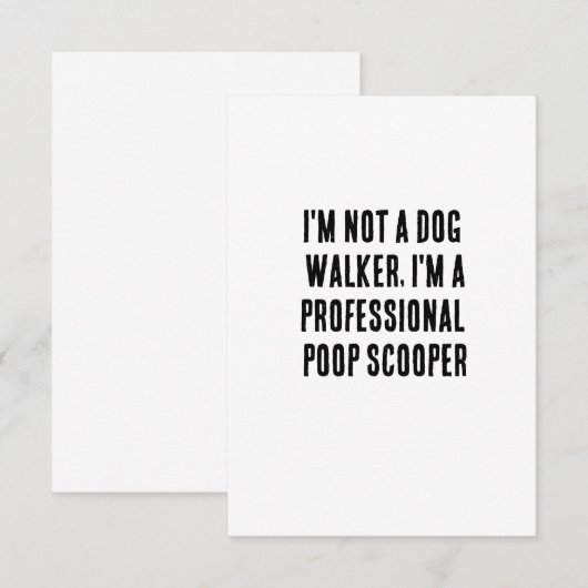 Ik ben geen hondenloopster, ik ben een professione bedankkaart (Voorkant / Achterkant)