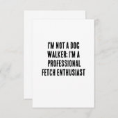 Ik ben geen hondenloopster, ik ben een professione bedankkaart (Voorkant / Achterkant)