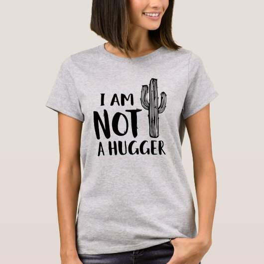 Ik ben geen Hugger Funny Cactus T-Shirt Succulent (Voorkant)