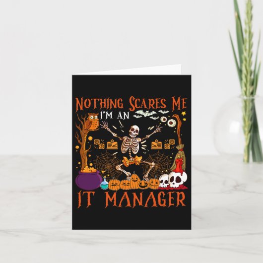 Ik ben geen IT-manager Halloween Skel Kaart (Voorkant)