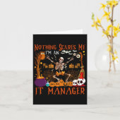 Ik ben geen IT-manager Halloween Skel Kaart (Gele Bloem)