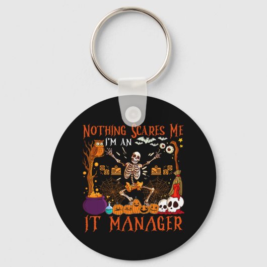 Ik ben geen IT-manager Halloween Skel Sleutelhanger (Voorkant)