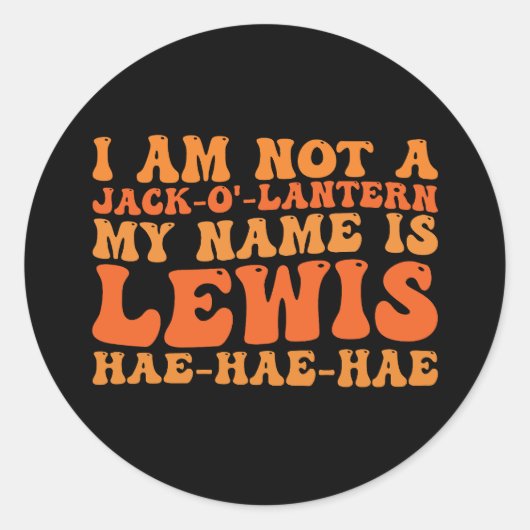 Ik ben geen Jack-o-Lantern. Mijn naam is Lewis Ronde Sticker (Voorkant)