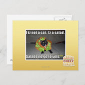 Ik ben geen kat. Het is een salade. Briefkaart (Voorkant / Achterkant)