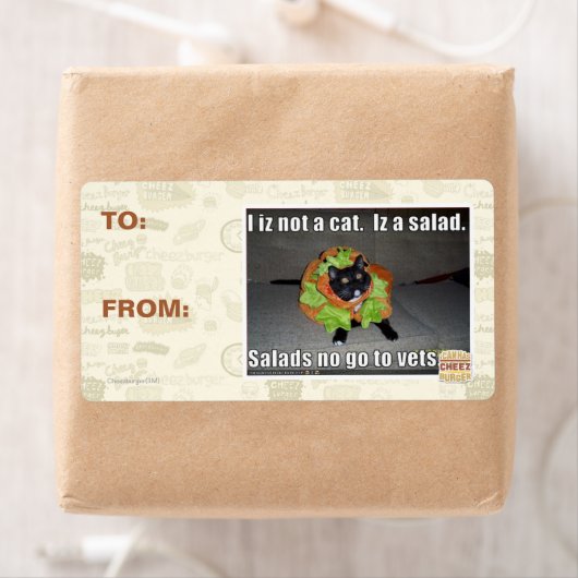 Ik ben geen kat. Het is een salade. Etiket (Insitu)