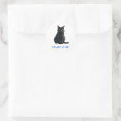 Ik ben geen kat ronde sticker (Tas)