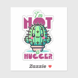 Ik ben geen knuffelaar Schattigee Cactus Pun Sticker