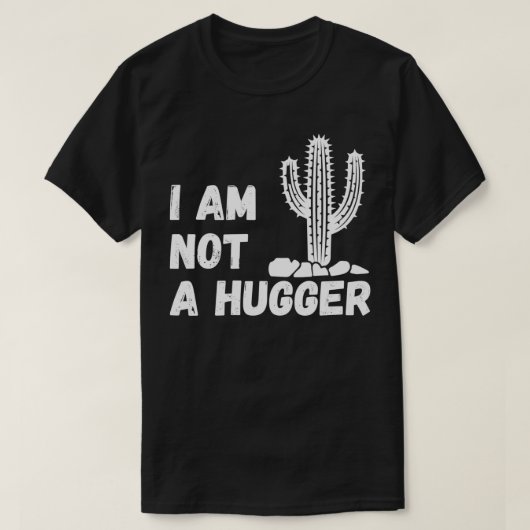 Ik ben geen knuffelvrouw grappige cactus t-shirt (Design voorkant)