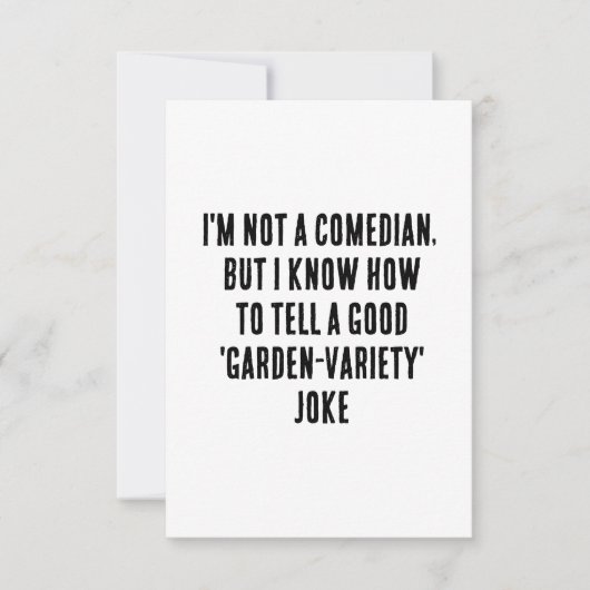 Ik ben geen komiek, maar ik weet hoe ik een goede  bedankkaart (Voorkant)