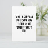 Ik ben geen komiek, maar ik weet hoe ik een goede  bedankkaart (Staand voorkant)