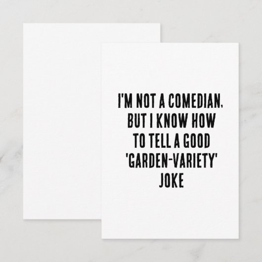 Ik ben geen komiek, maar ik weet hoe ik een goede  bedankkaart (Voorkant / Achterkant)