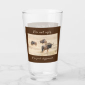 Ik ben geen lelijke wildebeest foto met tekst glas (Achterkant)
