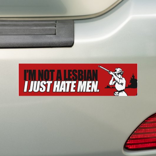 IK BEN GEEN LESBIAN BUMPERSTICKER (Op auto)