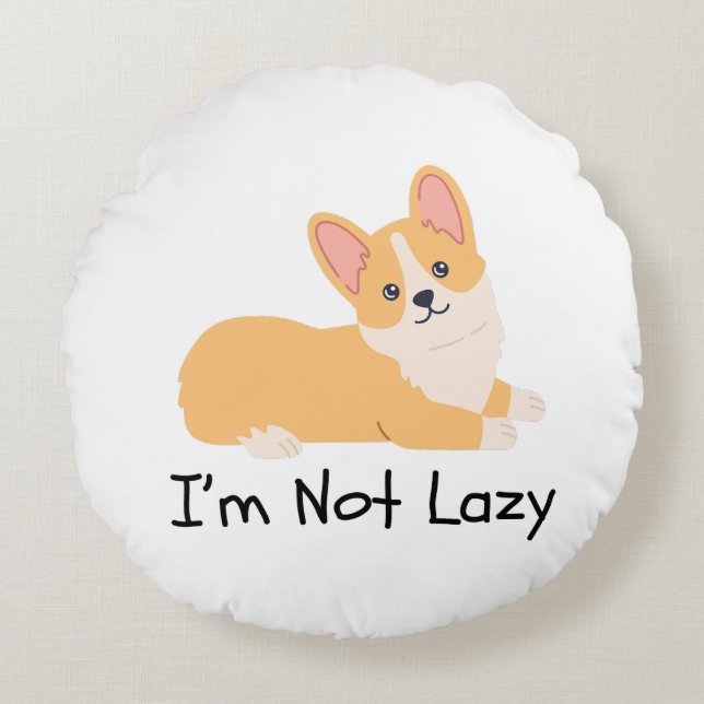 Ik ben geen luie hondenmemes Accent Pillow Rond Kussen (Voorkant)