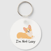 Ik ben geen luie hondenmemes sleutelhanger (Voorkant)