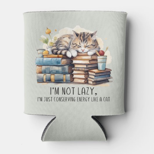 Ik ben geen luie schattige kat blikjeskoeler (Voorkant)
