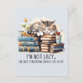 Ik ben geen luie schattige kat briefkaart (Voorkant)