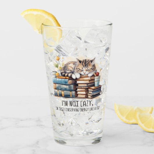 Ik ben geen luie schattige kat glas (Voorkant ijs)
