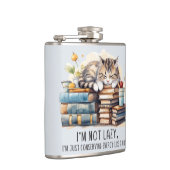 Ik ben geen luie schattige kat heupfles (Rechts)