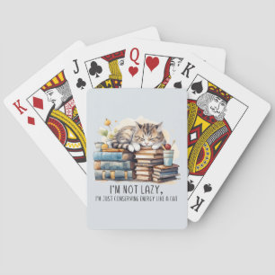 Ik ben geen luie schattige kat pokerkaarten