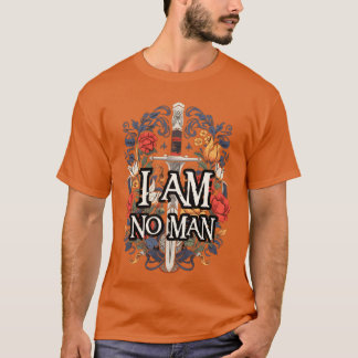 Ik ben geen man Zwaard en Bloemen Witte Fantasie f T-shirt