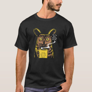 Ik ben geen Morning Person Owl Coffee Mok Mannen V T-shirt