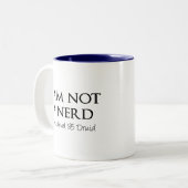 Ik ben geen nerd, ik ben 85 Druid. Tweekleurige Koffiemok (Voorkant links)