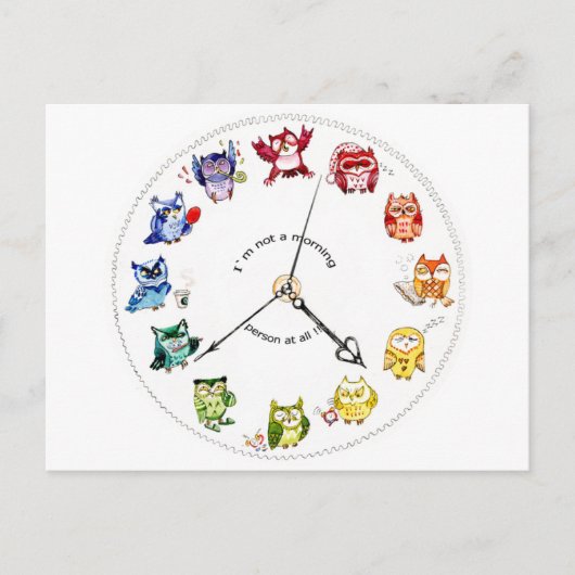 Ik ben geen ochtendmens briefkaart (Voorkant)