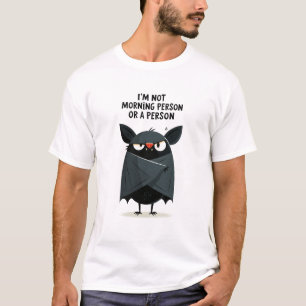 Ik ben geen ochtendmens Grappige Chagrijnige Vleer T-shirt