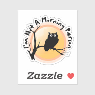 Ik ben geen ochtendmens grappige uil citaat sticker