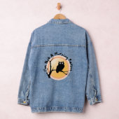 Ik ben geen ochtendmens leuke uil citaat denim jacket (Hangar)