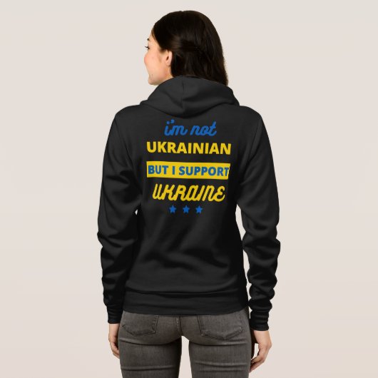 Ik ben geen Oekraïens, maar ik steun Oekraïne Hoodie (Achterkant volledig)