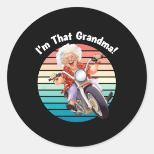 Ik ben geen oma motorplezier ronde sticker