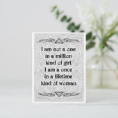 Ik ben geen one - positieve quotes briefkaart (Staand voorkant)