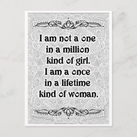 Ik ben geen one - positieve quotes briefkaart (Voorkant)
