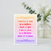 Ik ben geen one - positieve quotes briefkaart (Staand voorkant)