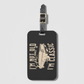 Ik ben geen oude, klassieke moderne elegante zwart bagagelabel (Voorkant (verticaal))