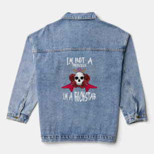 Ik ben geen Princess Ik ben een Rockstar gitaar Pu Denim Jacket
