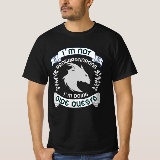 Ik ben geen    procrastinkendeSide Quests T-shirt (Voorkant)