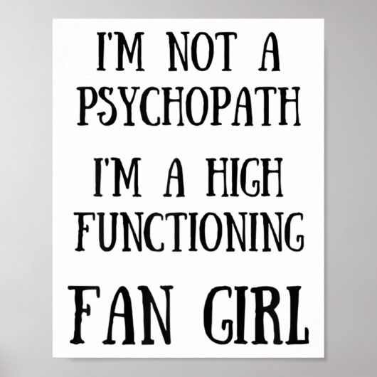 Ik ben geen psychopaat in een hoogfunctionerend fa poster (Voorkant)