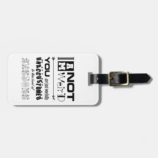 Ik ben geen raar Bagagelabel (Voorkant horizontaal)