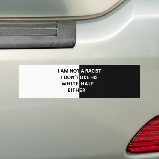 Ik ben geen racist bumpersticker (Op auto)