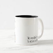 Ik ben geen racoon (voor rechtshandig) tweekleurige koffiemok (Voorkant rechts)